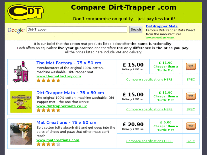 www.comparedirttrapper.com