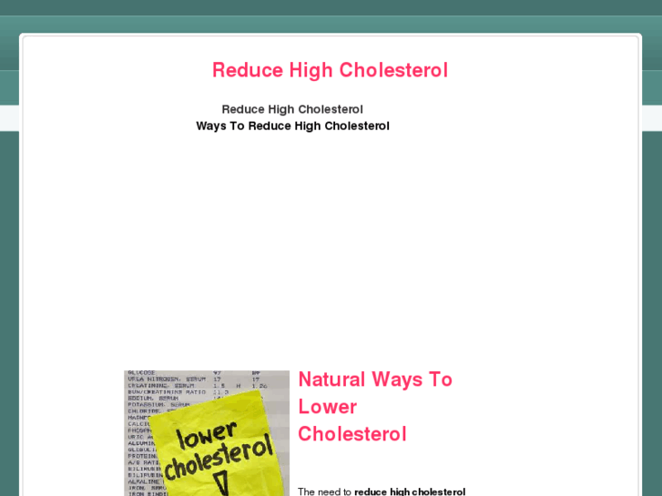 www.reducehighcholesterol.net