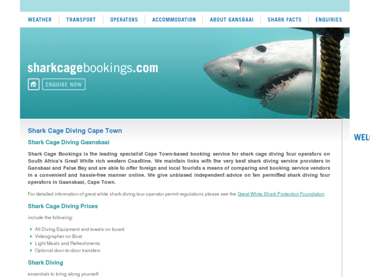 www.sharkcagebookings.com