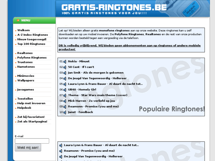 www.gratis-ringtones.be