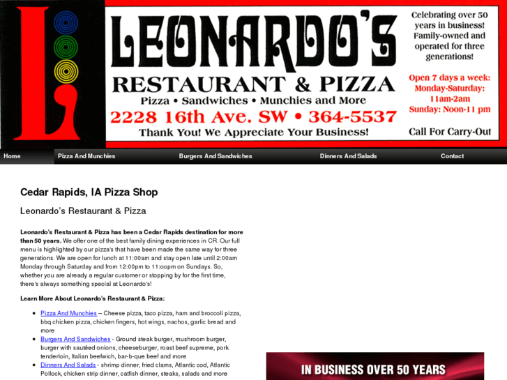 www.leonardospizzacr.com