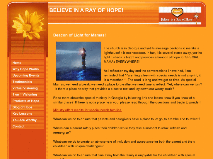 www.believeinarayofhope.com