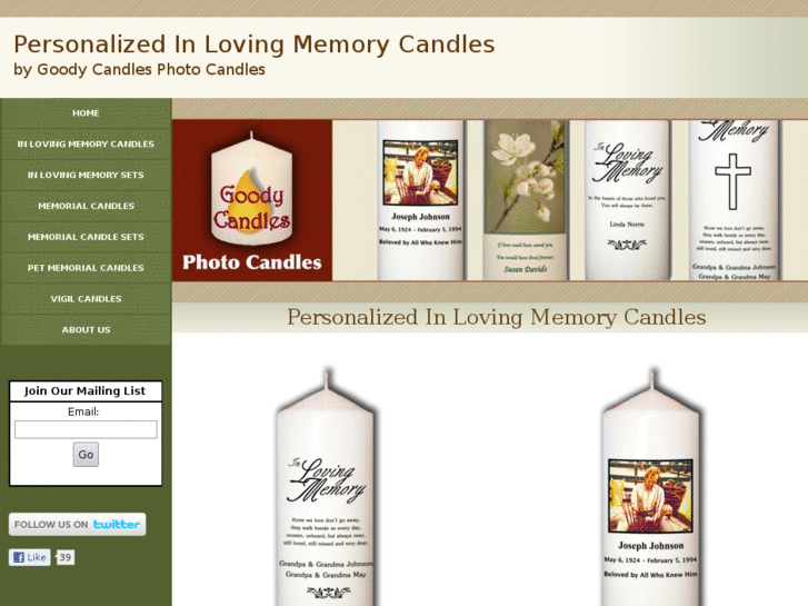 www.personalizedinlovingmemorycandle.com