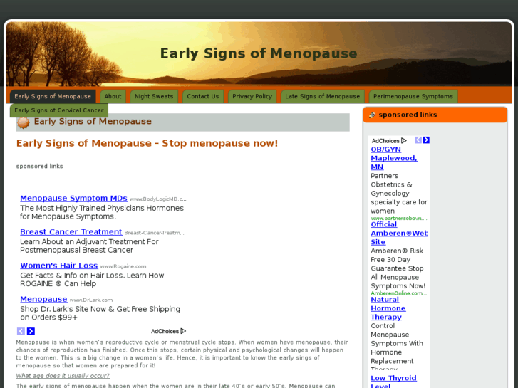 www.earlysignsofmenopause.org