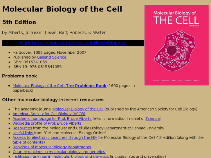 www.molecularbiologyofthecell.com