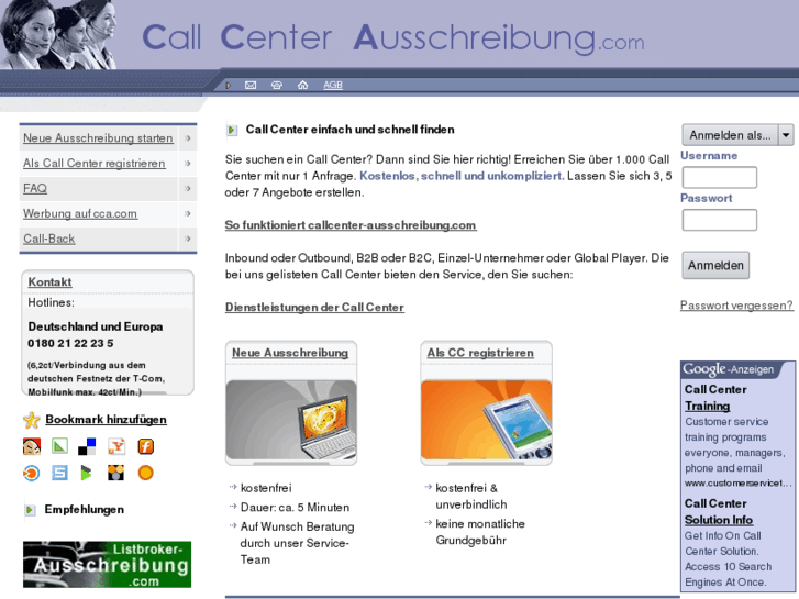 www.callcenter-ausschreibungen.com