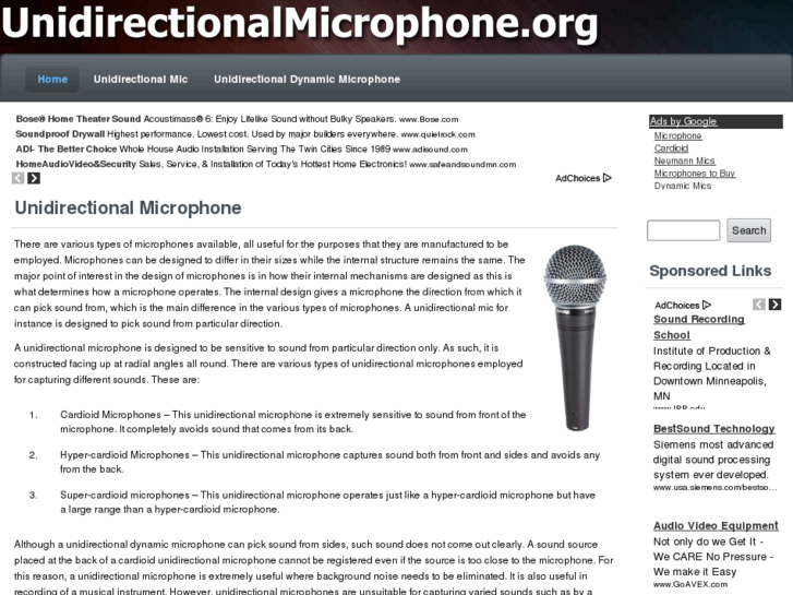 www.unidirectionalmicrophone.org