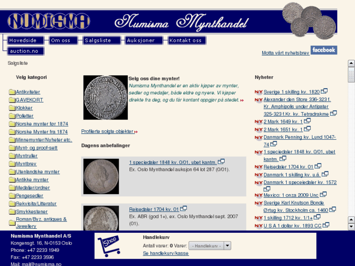 www.numisma.no