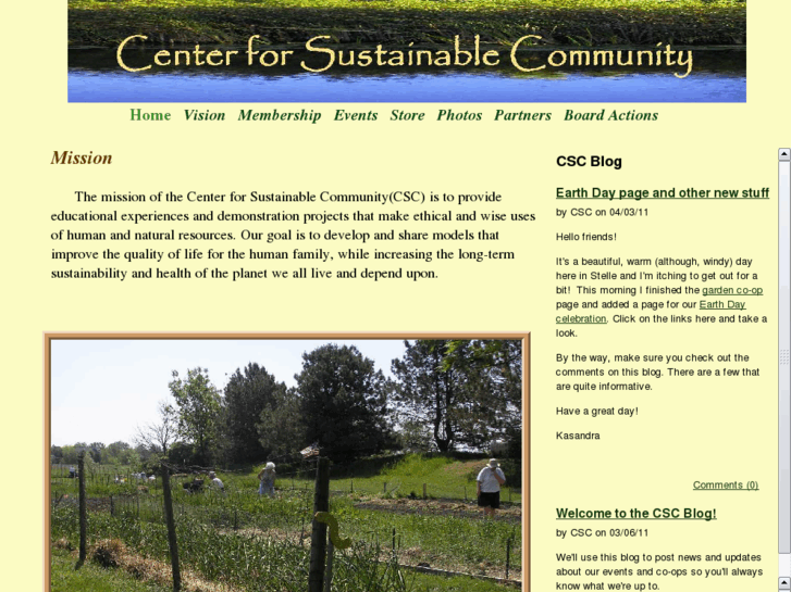 www.centerforsustainablecommunity.org