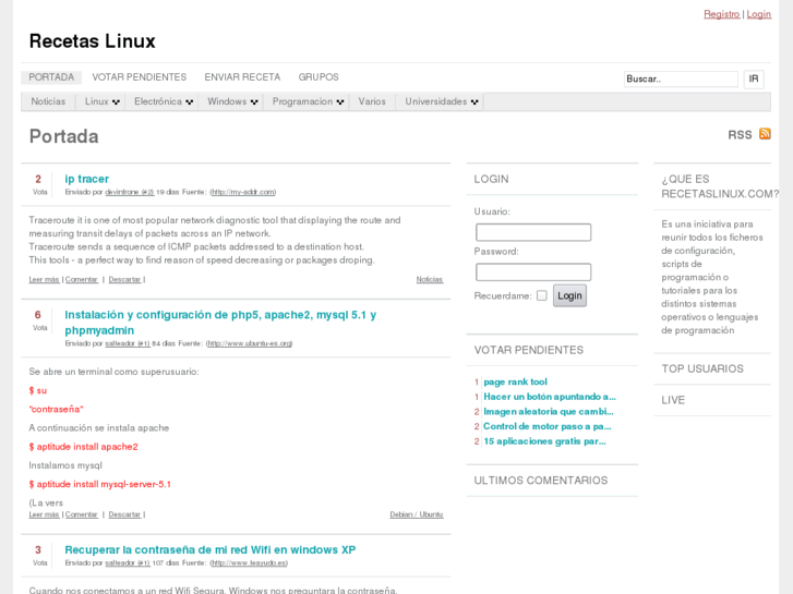 www.recetaslinux.com