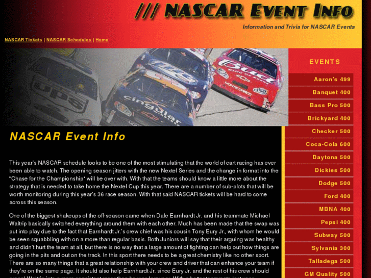 www.nascarraceinfo.com