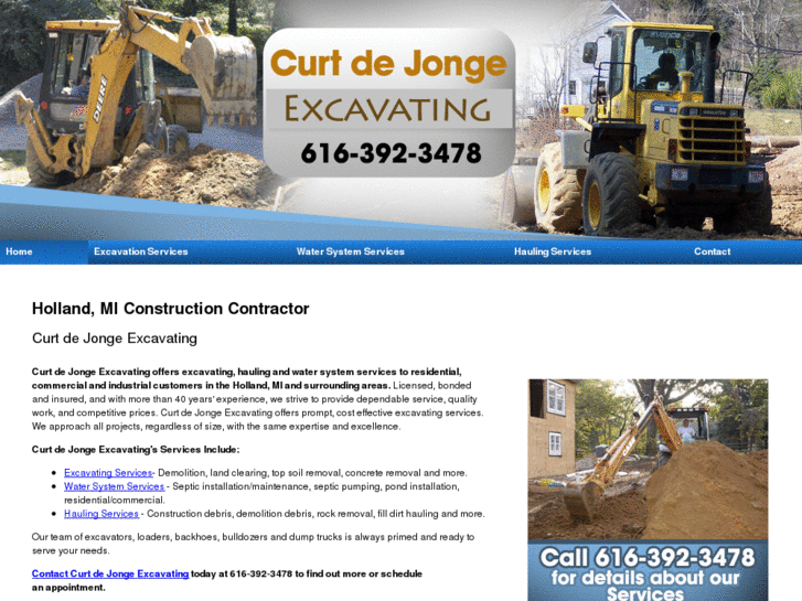 www.curtdejongeexcavating.com