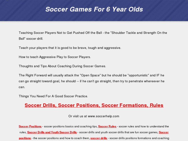 www.soccergamesfor6yearolds.com