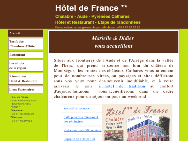 www.hotel-de-france-chalabre.com