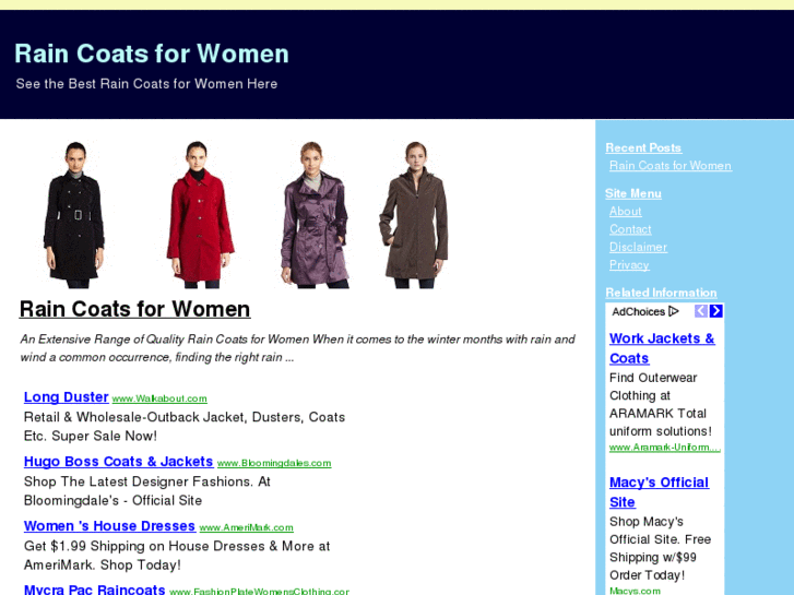 www.raincoatsforwomenstore.com