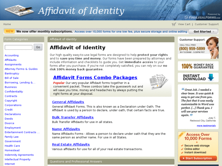 www.affidavitofidentity.com