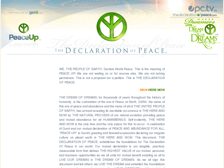 www.thedeclarationofpeace.net