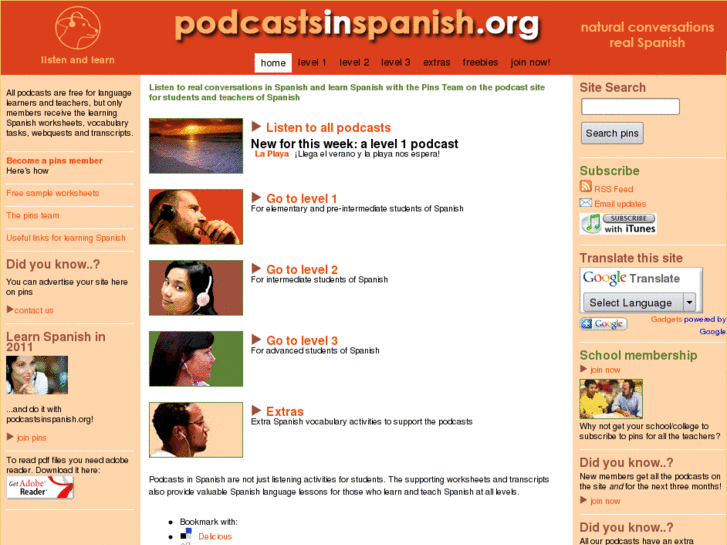 www.podcastsinspanish.org