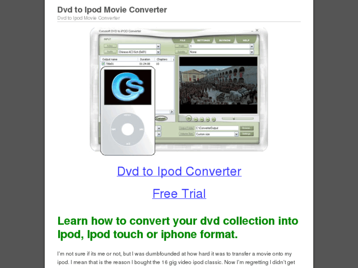 www.dvdtoipodmovieconverter.com