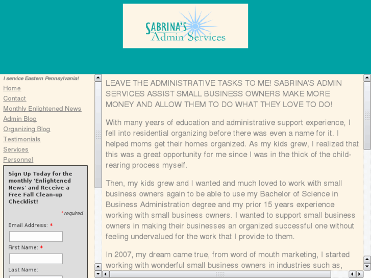 www.sabrinasadminservices.com