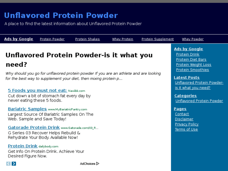 www.unflavoredproteinpowder.net