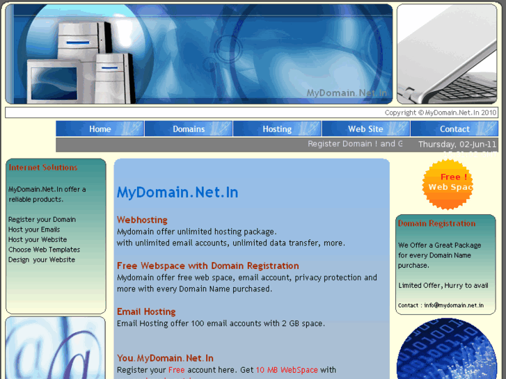 www.mydomain.net.in