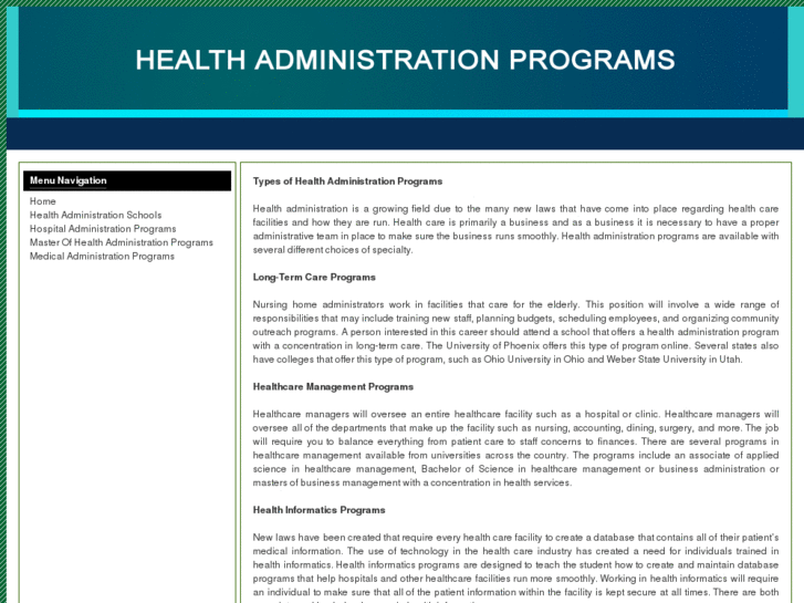 www.healthadministrationprograms.net