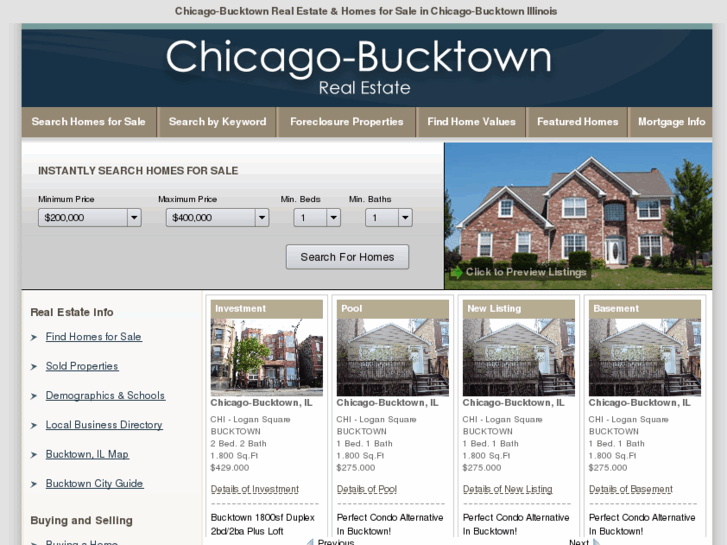 www.bucktownhomes4sale.com