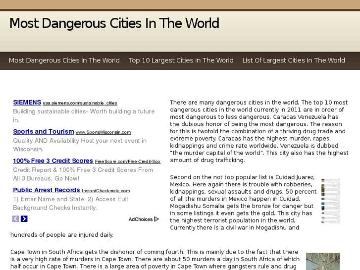 www.mostdangerouscitiesintheworld.com