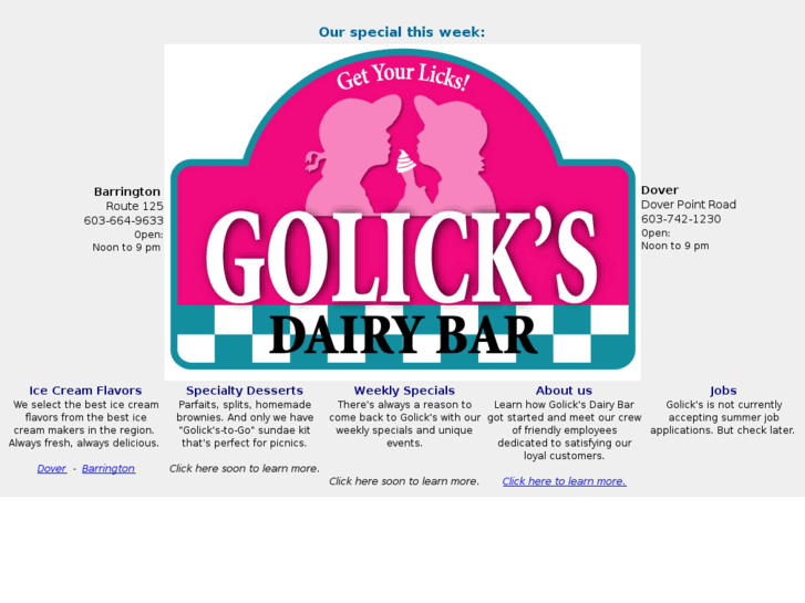 www.golicksdairybar.com