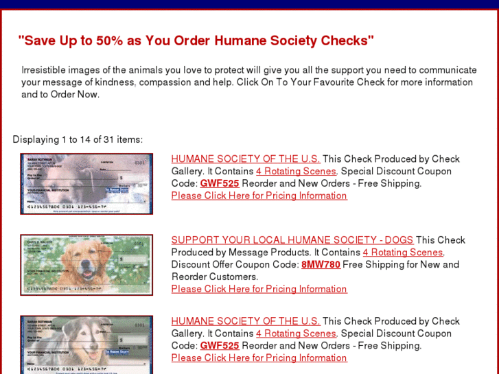 www.humanesocietychecks.com