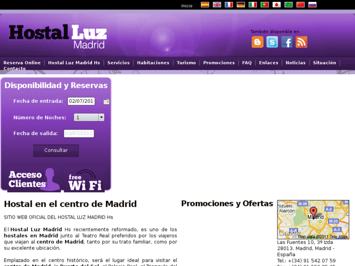 www.hostalluzmadrid.com