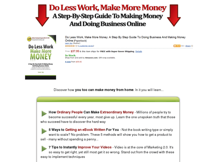 www.dolessworkmakemoremoney.com