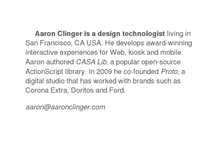 www.aaron-clinger.com