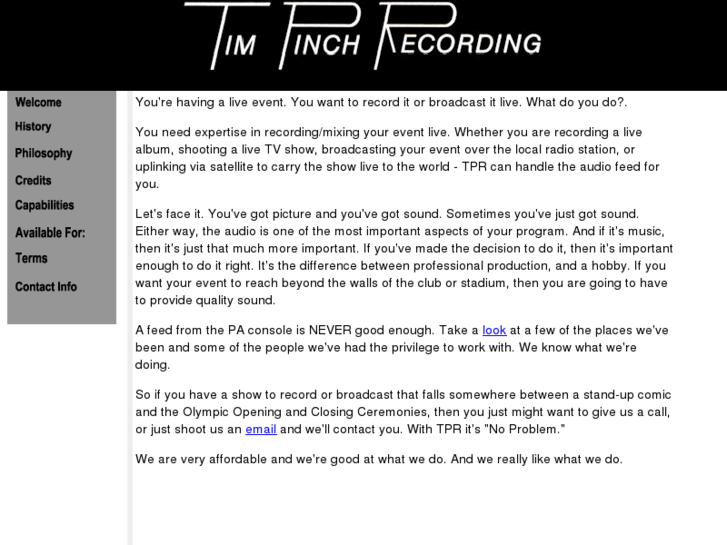 www.timpinchrecording.com