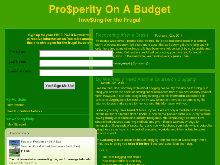 www.prosperityonabudget.com