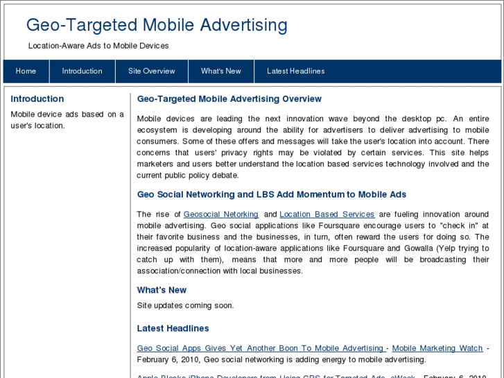 www.geotargetedmobileadvertising.com