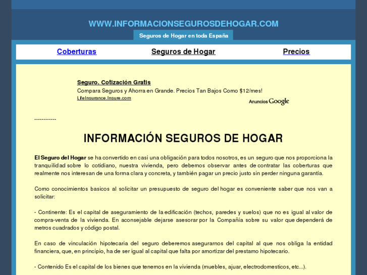 www.informacionsegurosdehogar.com