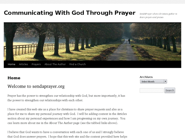 www.sendaprayer.org