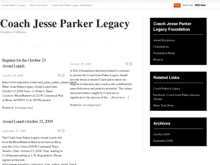 www.coachparkerlegacy.com