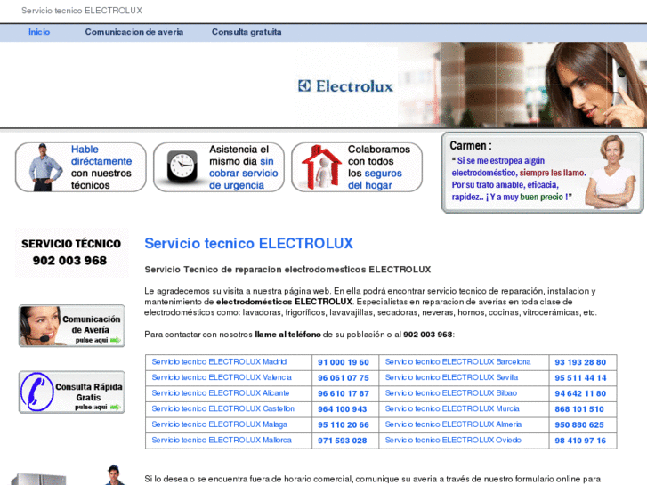 www.servicio-electrolux.es