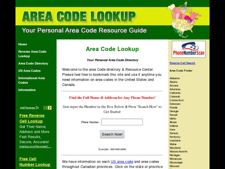 www.areacodelookup.org