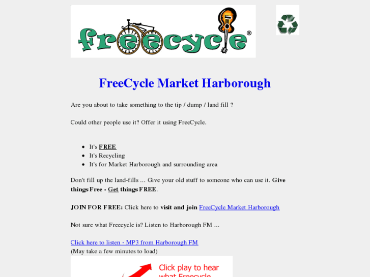 www.freecyclemarketharborough.com