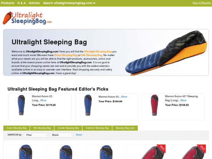 www.ultralightsleepingbag.com