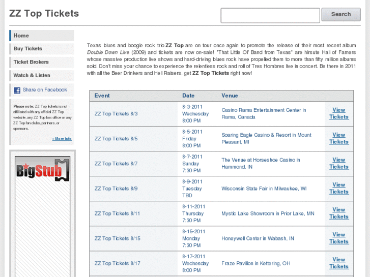 www.zztoptickets.net