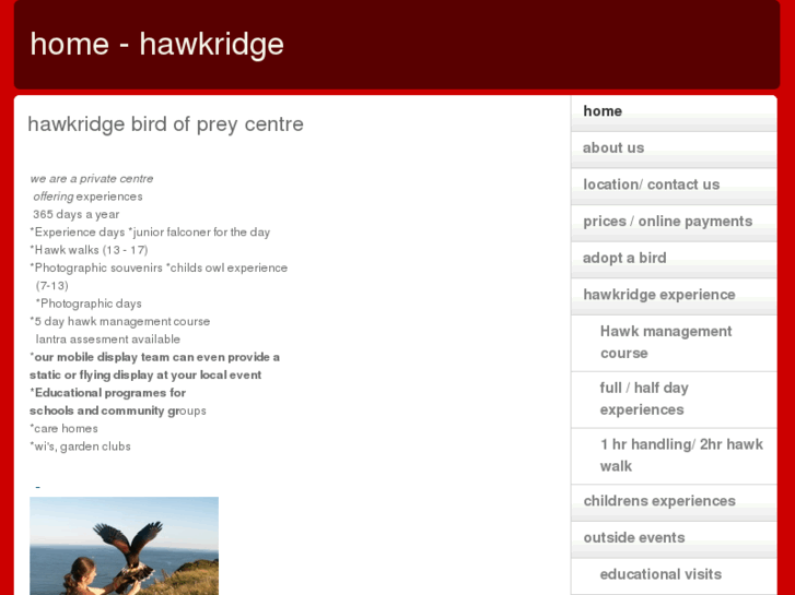 www.hawkridgebirdsofprey.com