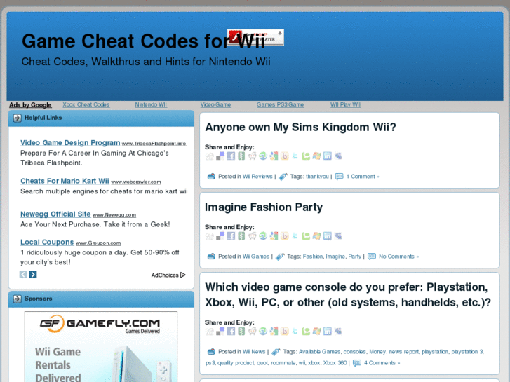 www.gamecheatcodesforwii.com