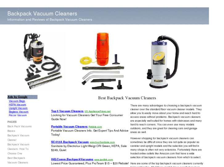 www.backpack-vacuum-cleaners.com