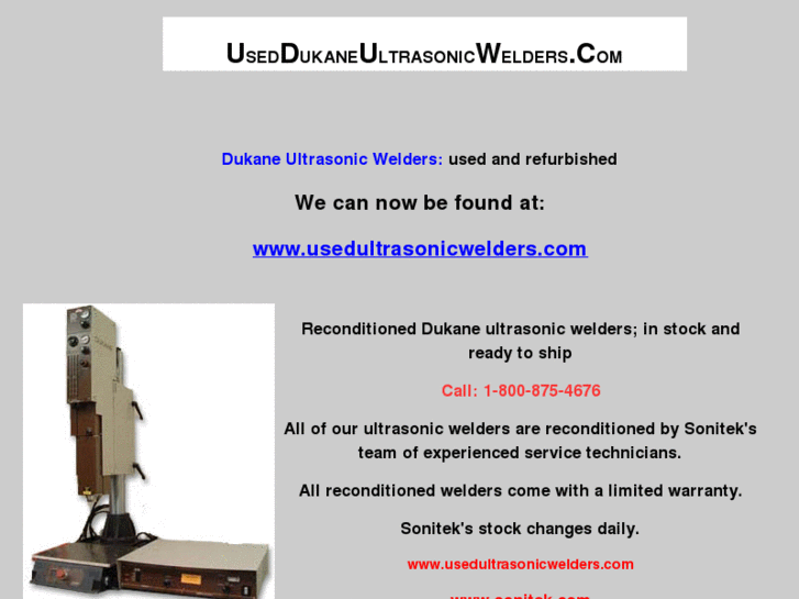 www.useddukaneultrasonicwelders.com