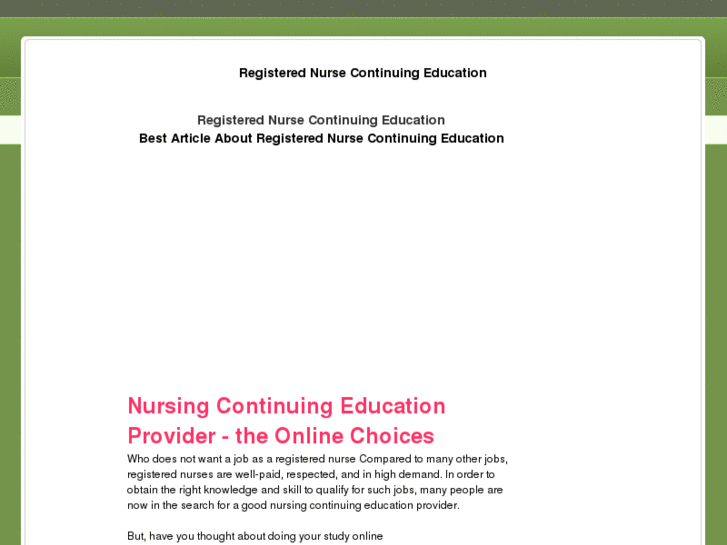 www.registerednursecontinuingeducation.com